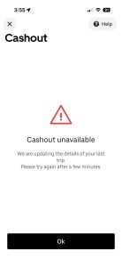 cash out unavailable là gì
