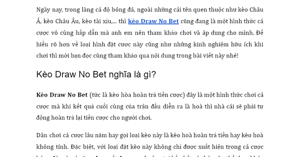 draw no bet là gì - Image 5